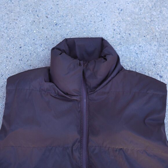 PLT Plus Cropped Puffer Vest XL Brown Utility Gorpcore Quilted Zip Front - Picture 3 of 16